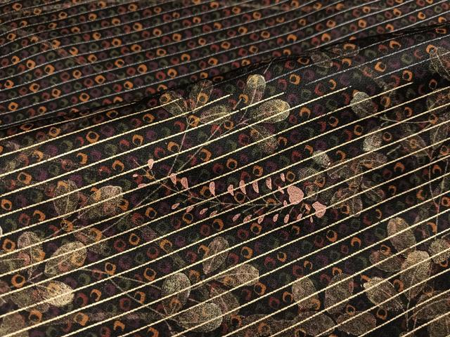 平和屋着物○訪問着 刺繍 花蝶文 黒地 金彩 正絹 逸品 AABC4482ph