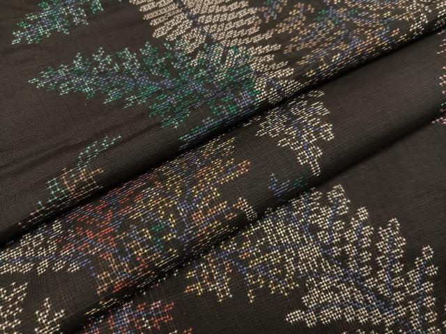 平和屋着物●本場大島紬　一元7マルキ　草木文　正絹　逸品　AABC4503ph