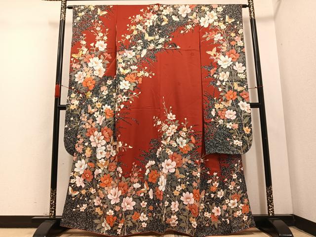 平和屋着物●豪華振袖　花蝶文　金彩　正絹　逸品　AABC4504ph