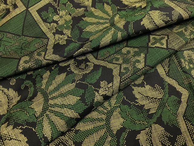 平和屋着物●本場大島紬　一元7マルキ　更紗唐草文　正絹　逸品　AABC4506ph