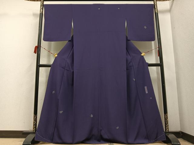 平和屋着物●世界的人形師　辻村寿三郎　ジュサブロー　訪問着　舞蝶文　銀彩　阪急百貨店扱い　正絹　逸品　AABC4509ph