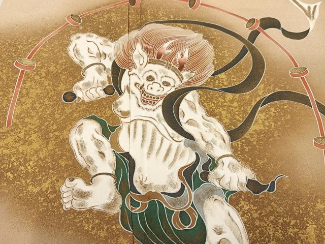 平和屋着物○豪華色留袖 作家物 手描き 風神雷神 金彩 正絹 逸品