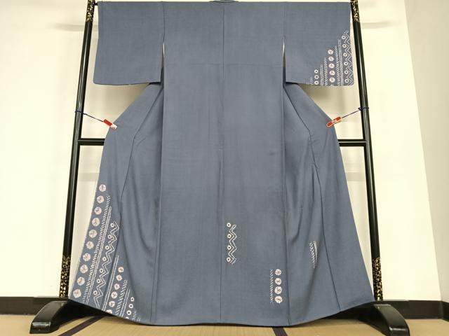 平和屋着物●訪問着　絞り　間道　正絹　逸品　AABC4805zg