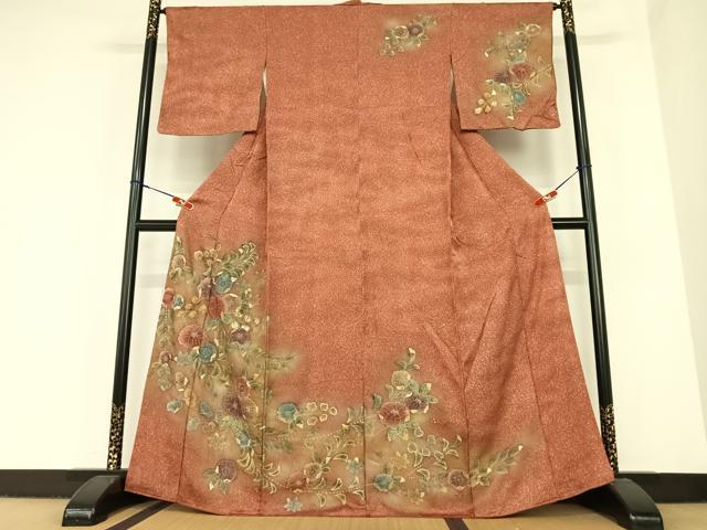 平和屋着物●訪問着　辻が花　絞り　暈し染め　金彩　正絹　逸品　AABC4816zg