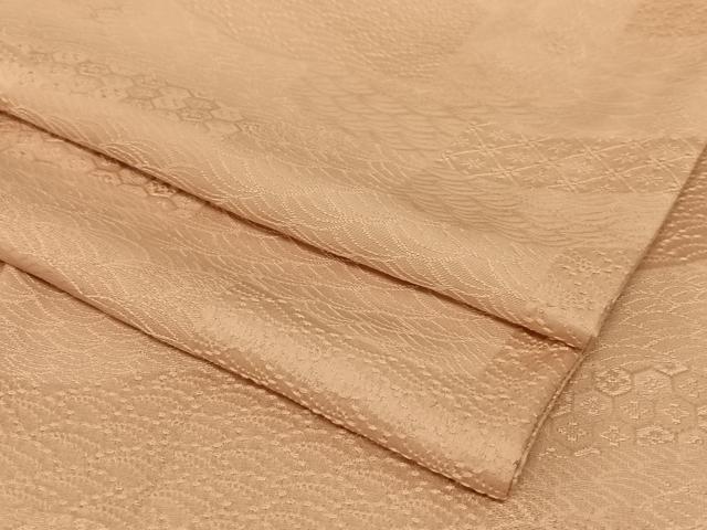 平和屋着物●上質な色無地　草花地紋　ときがら茶色　正絹　逸品　AABC4832zg