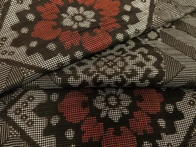 平和屋着物●本場大島紬　龍郷絣　正絹　逸品　未使用　AABC4851zg