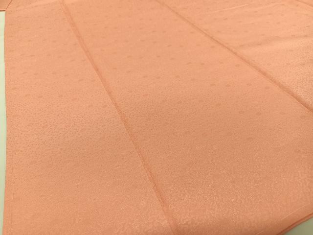 平和屋着物●上質な色無地　花唐草地紋　甚三紅色　正絹　逸品　未使用　AABC4858zg