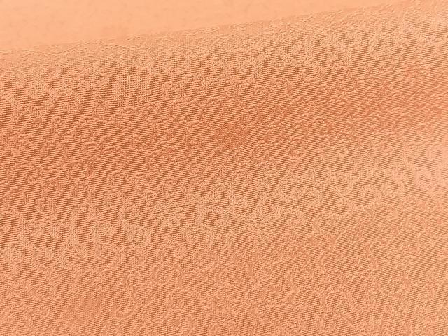 平和屋着物●上質な色無地　花唐草地紋　甚三紅色　正絹　逸品　未使用　AABC4858zg