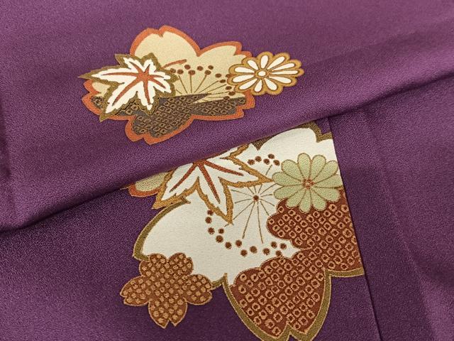 平和屋着物○小振袖 二尺袖 舞花文 金彩 正絹 逸品 AABC4866zg