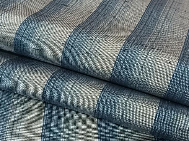 平和屋着物●上質な紬　縞　正絹　逸品　AABC4870zg