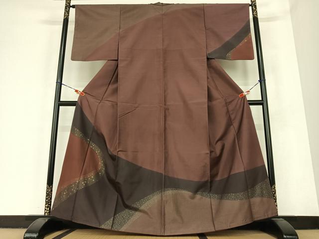 平和屋着物●本場染大島紬　訪問着　箔散らし　金彩　正絹　逸品　AABC4882zg