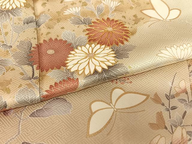 平和屋着物○訪問着 駒刺繍 花蝶文 暈し染め 金彩 正絹 逸品
