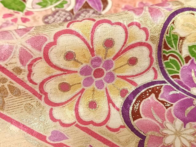 平和屋着物○豪華振袖 刺繍 舞花文 暈し染め 金銀糸 銀通し