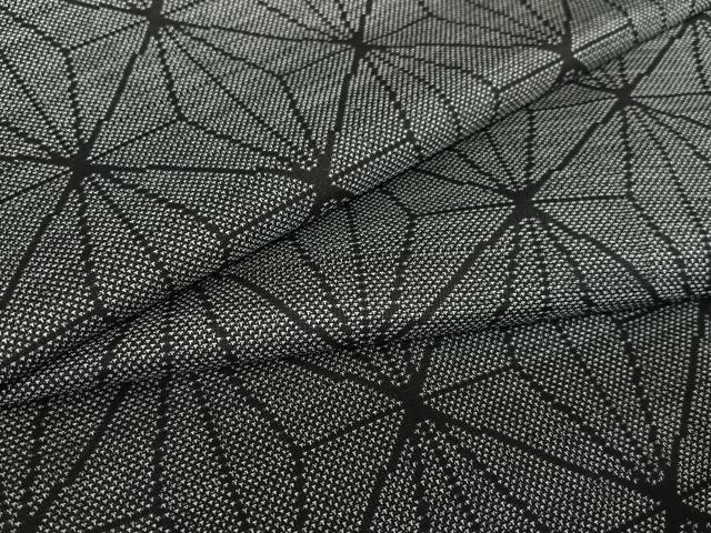 平和屋着物●本場大島紬　カタス9マルキ　麻の葉文様　黒地　正絹　逸品　AABC4922zg