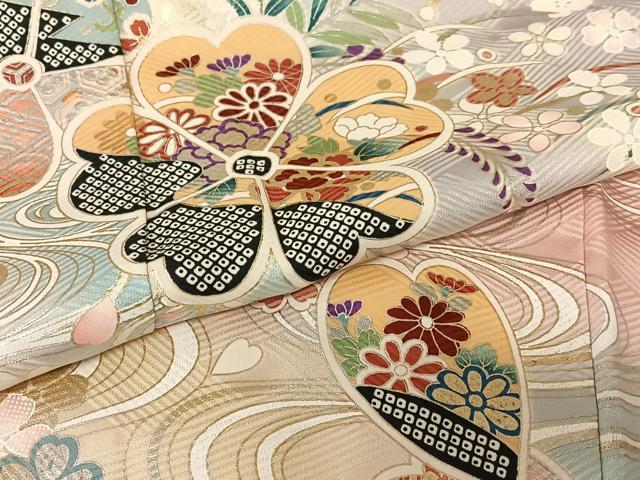 平和屋着物●豪華振袖　流水舞桜　暈し染め　金彩　正絹　逸品　AABC4933zg 平和屋着物○豪華振袖 流水舞桜 暈し染め 金彩 正絹 逸品 AABC4933zg