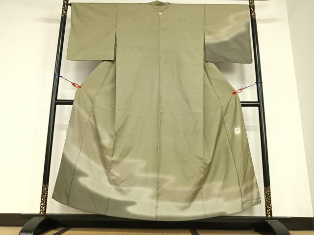 平和屋着物●根津栄一　訪問着　紬地　霞文　暈し染め　正絹　逸品　AABC4964zg