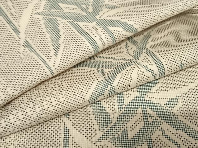 平和屋着物●本場大島紬　白大島　一元絣　笹竹文　正絹　逸品　AABC5007zg