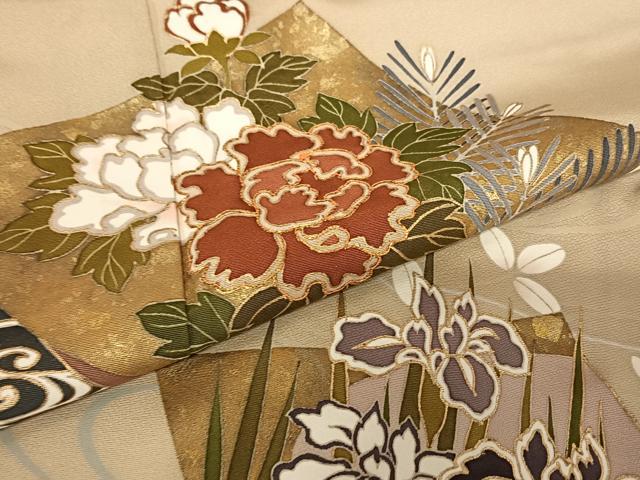 平和屋着物○豪華色留袖 駒刺繍 色紙重ね流水花文 金彩 やまと