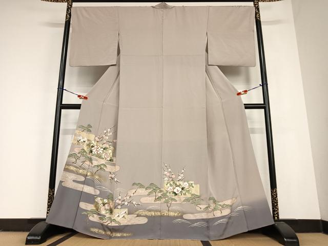 平和屋着物●豪華色留袖　群鶴梅松花文　暈し染め　金彩　正絹　逸品　AABC5027zg
