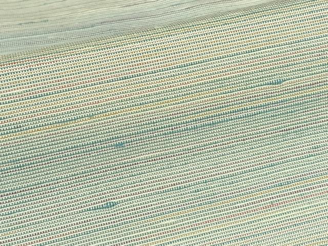 平和屋着物○紅花紬 米沢 横段文 正絹 逸品 AABC5082zg