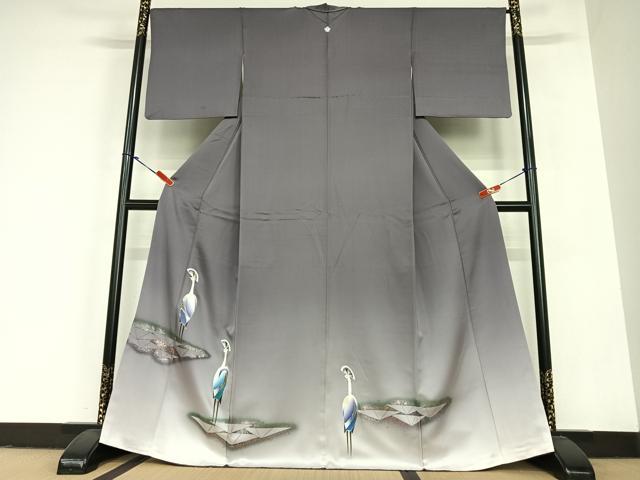 平和屋着物●豪華色留袖　冠鶴　暈し染め　金彩　正絹　逸品　AABC5116zg