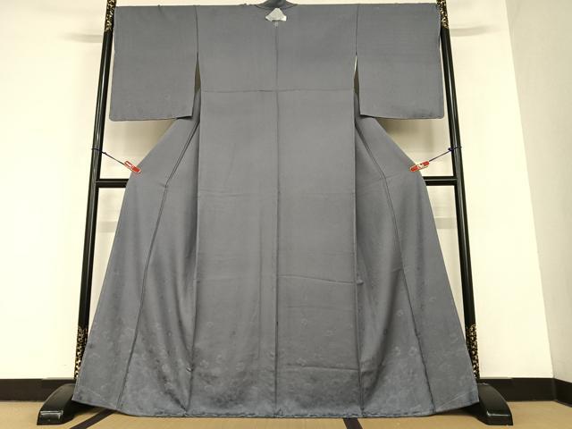 平和屋着物●無地絵羽訪問着　舞花地紋　褐色　正絹　逸品　AABC5118zg