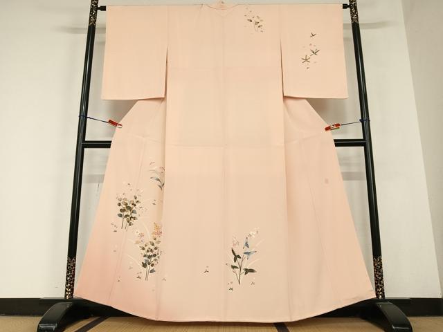 平和屋着物●本加賀友禅作家　金丸充夫　訪問着　格子　正絹　逸品　未使用　AABC5122zg