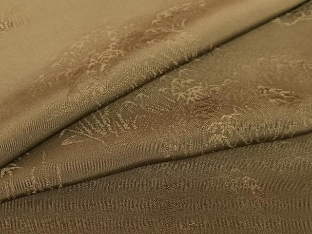 平和屋着物●上質な色無地　笹竹地紋　栗色　正絹　逸品　未使用　AABC5127zg