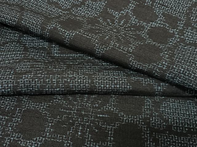 平和屋着物●結城紬　80亀甲　色紙花文　正絹　逸品　未使用　AABC5141zg
