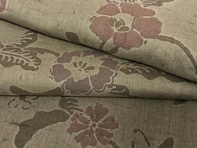 平和屋着物●上質な小紋　紬地　草花文　正絹　逸品　未使用　AABC5146zg