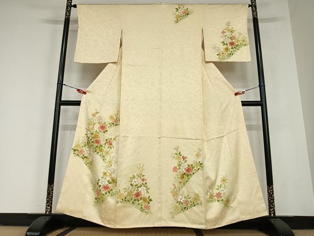 平和屋着物●青山みとも　訪問着　草花文　正絹　逸品　AABC5172zg