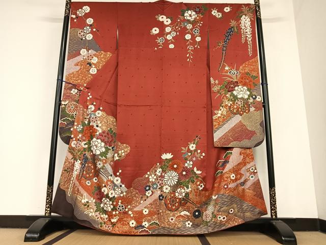 平和屋着物●豪華振袖　飾花文　暈し染め　金彩　高島屋扱い　正絹　逸品　AABC5179zg