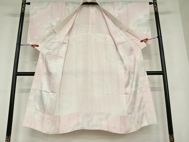 平和屋着物○長襦袢 無双仕立て 草花文 暈し染め 正絹 逸品 AABC5191zg