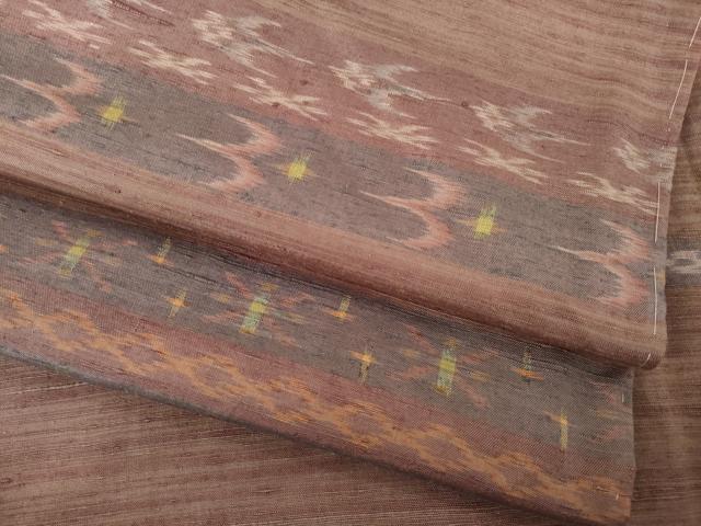 平和屋着物●上質な紬 　琉球絣間道 　正絹　逸品　未使用　AABC5604ck