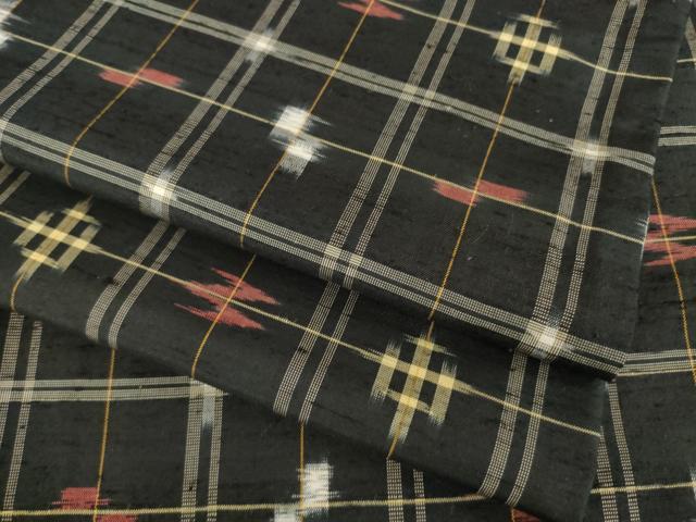 平和屋着物●上質な紬　琉球絣文様　正絹　逸品　AABC5619ck