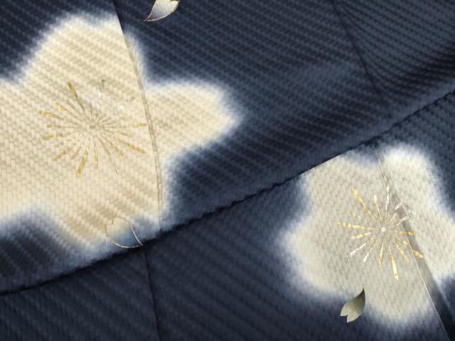 平和屋着物○訪問着 舞花文 暈し染め 金銀彩 正絹 逸品 AABC5668ck