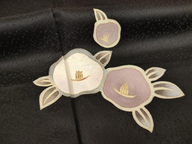平和屋着物○訪問着 花尽くし 黒地 金彩 正絹 逸品 未使用 AABC5669ck