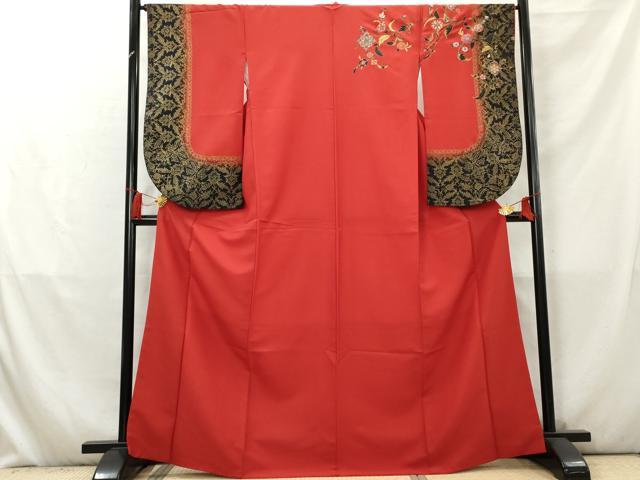 平和屋着物●小振袖　二尺袖　花唐草文　暈し染め　金彩　洗える着物　AABC5774cs