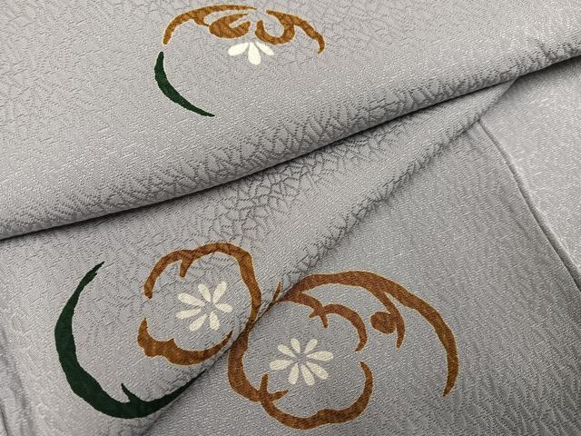 平和屋着物●上質な小紋　梅　正絹　逸品　AABC6002ph