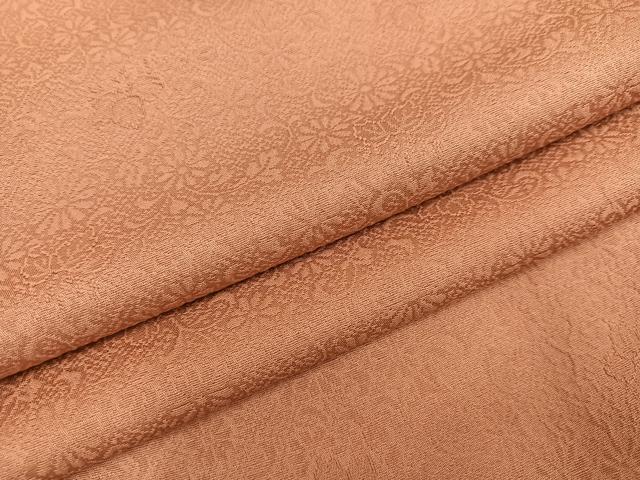 平和屋着物●上質な色無地　花唐草地紋　ときがら茶色　正絹　逸品　未使用　AABC6018ph