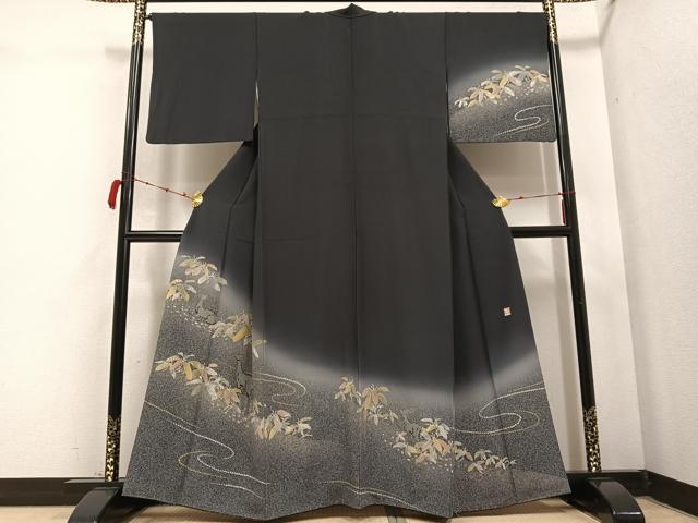 平和屋着物●訪問着　作家物　鹿　草木　暈し染め　正絹　逸品　AABC6044ph