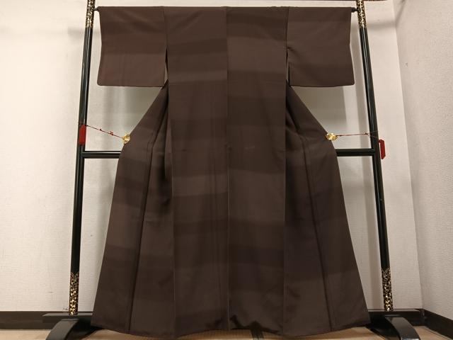 平和屋着物●上質な小紋　横段文　正絹　逸品　AABC6070ph