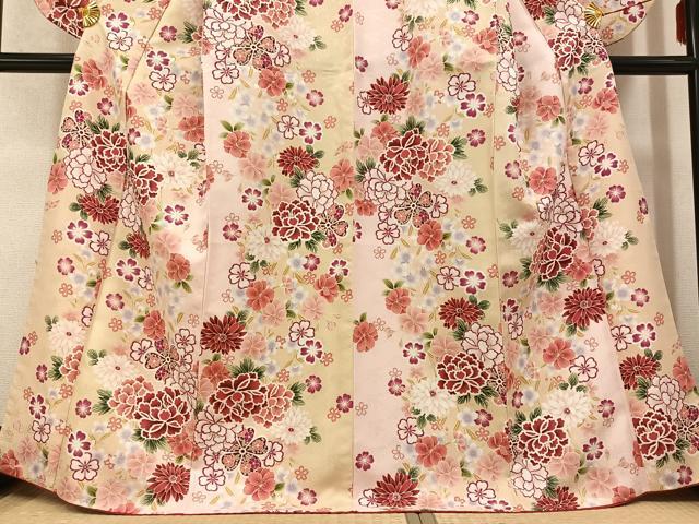 平和屋着物●H・L（アッシュエル）　HENRI-LUC CHAPUIS　小振袖　二尺袖　花尽くし　金彩　洗える着物　AABC6079ph 平和屋着物○H・L（アッシュエル） HENRI-LUC CHAPUIS 小振袖 二尺袖