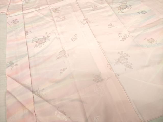 平和屋着物●染色家 岩浅公展　長襦袢　無双仕立て　舞花地紋　暈し染め　半衿刺繍　正絹　逸品　AABC6086ck 平和屋着物○染色家 岩浅公展 長襦袢 無双仕立て 舞花地紋 暈し