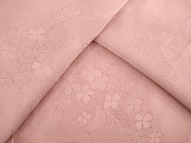 平和屋着物●上質な色無地　草花地紋　紅梅色　正絹　逸品　AABC6122ck