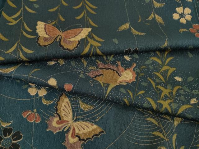 平和屋着物○洗える最高級着物 ＜英＞はなぶさ謹製 小紋 花蝶文 洗える