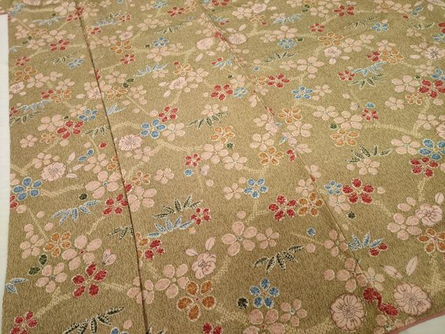 平和屋着物○上質な小紋 辻が花 枝花文 松 鬼しぼ縮緬 正絹