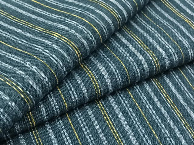 平和屋着物▽上質な紬　単衣　縞　正絹　逸品　AABC6169jh