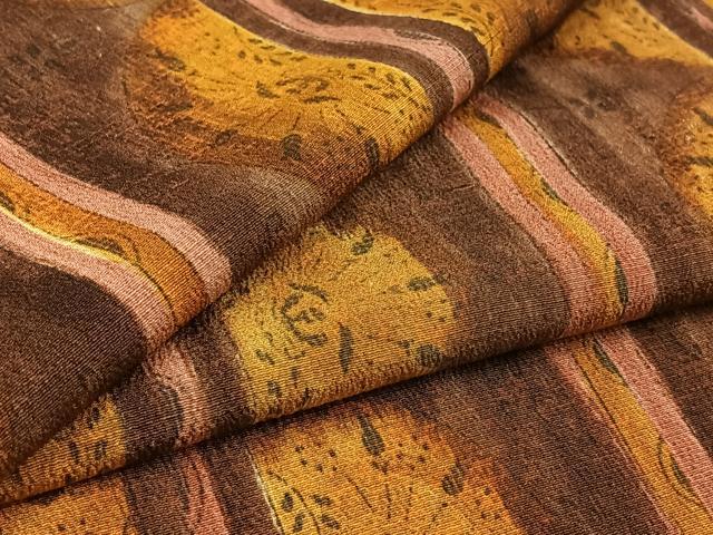 平和屋着物▽上質な小紋　単衣　花間道　正絹　逸品　AABC6175jh