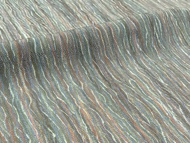 平和屋着物▽洗える最高級着物　＜英＞はなぶさ謹製　小紋　単衣　よろけ縞　洗える着物　AABC6784jh 平和屋着物▽洗える最高級着物 ＜英＞はなぶさ謹製 小紋 単衣 よろけ縞